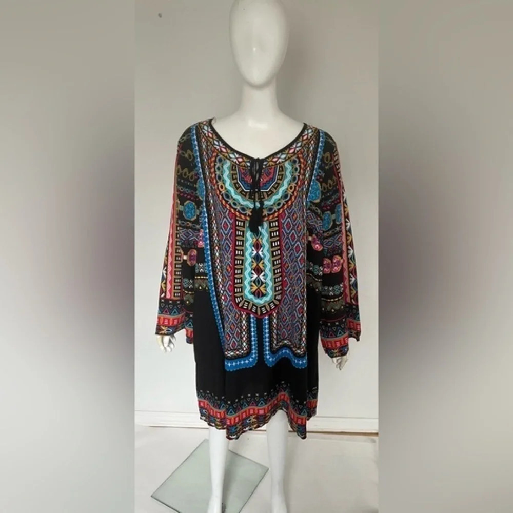 Flying Tomato tunic dress NWOT Women Size XXL Plus Long Sleeve Black